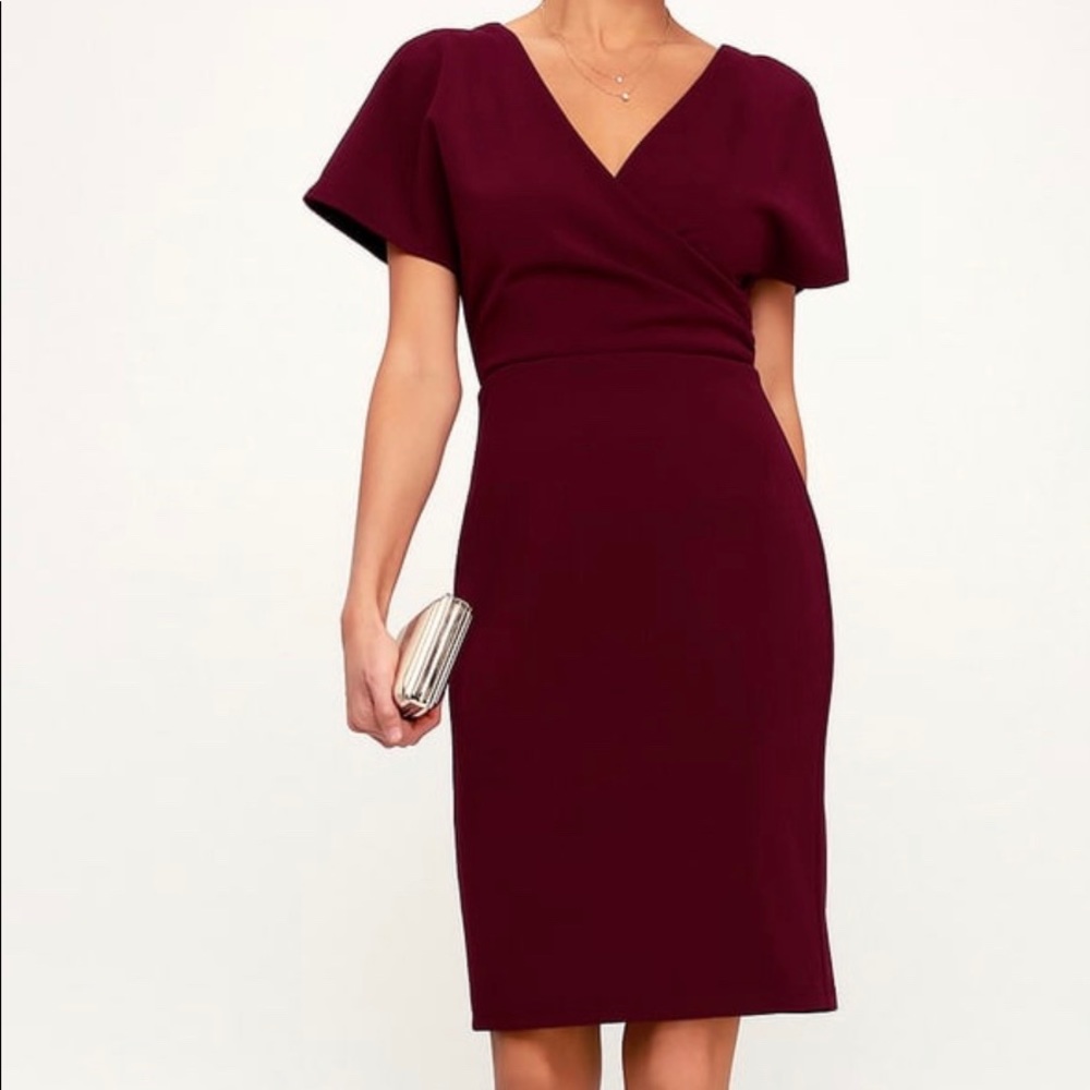 Lulu’s Burgundy Cold Shoulder Dress